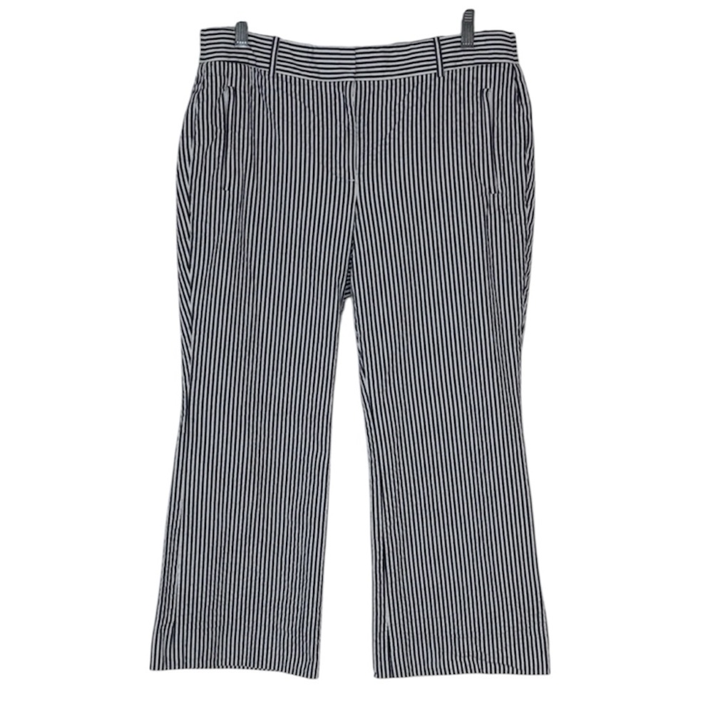 J. Crew Teddie Black and White Striped Cotton Cropped Pants